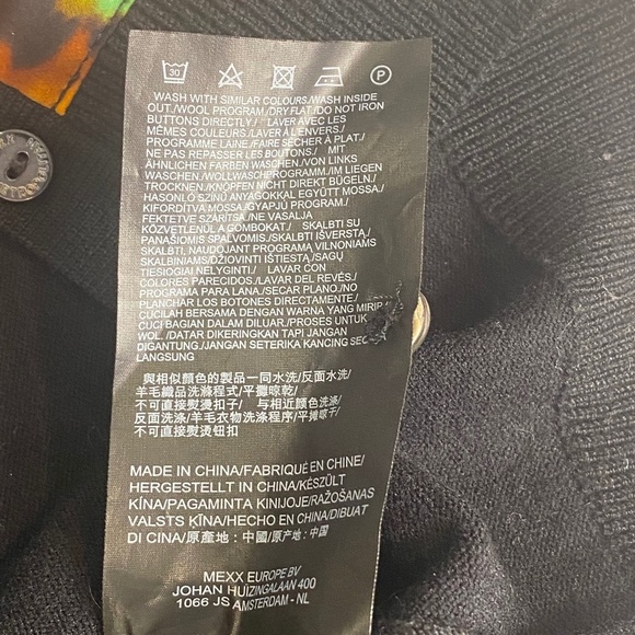 MEXX METROPOLITAN Floral Black Art To Wear Viscose 3/4 Sleeves Cardigan XS EUC - Picture 16 of 16